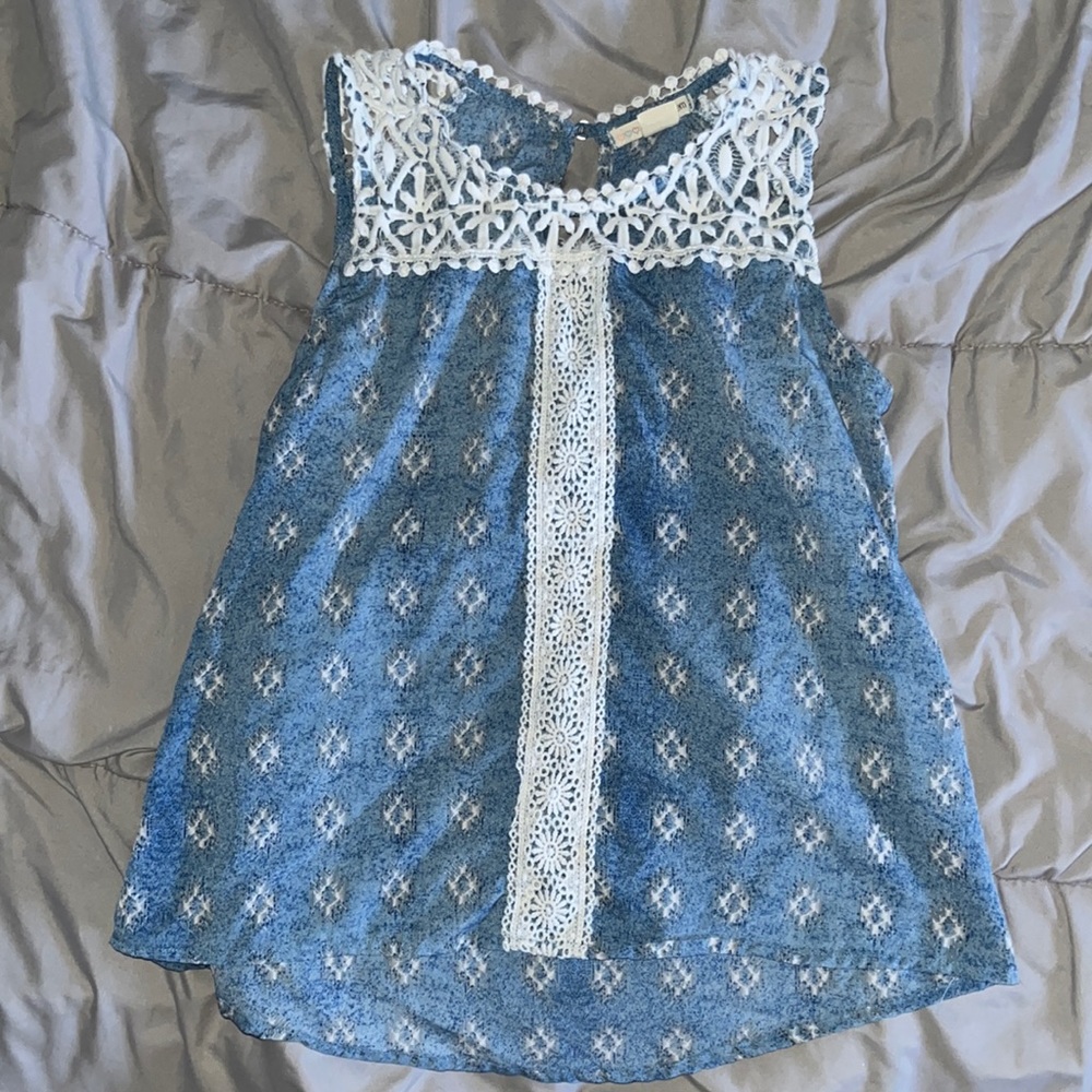 Self esteem blue lace top